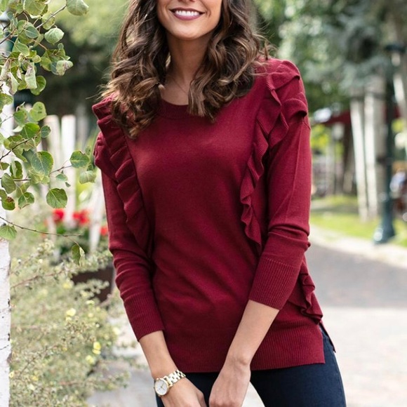 Grace & Lace ruffle sweater - Picture 1 of 2